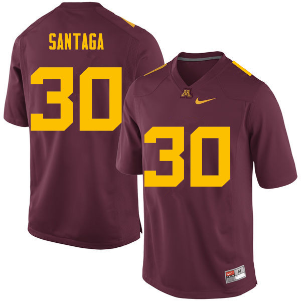 Men #30 Jon Santaga Minnesota Golden Gophers College Football Jerseys Sale-Maroon